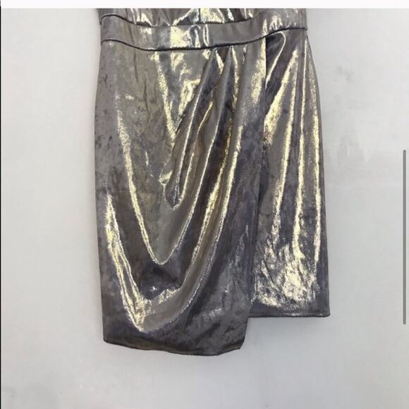 ZARA Metallic Lamè Stretch Strappy Bodycon Dress - Picture 5 of 7